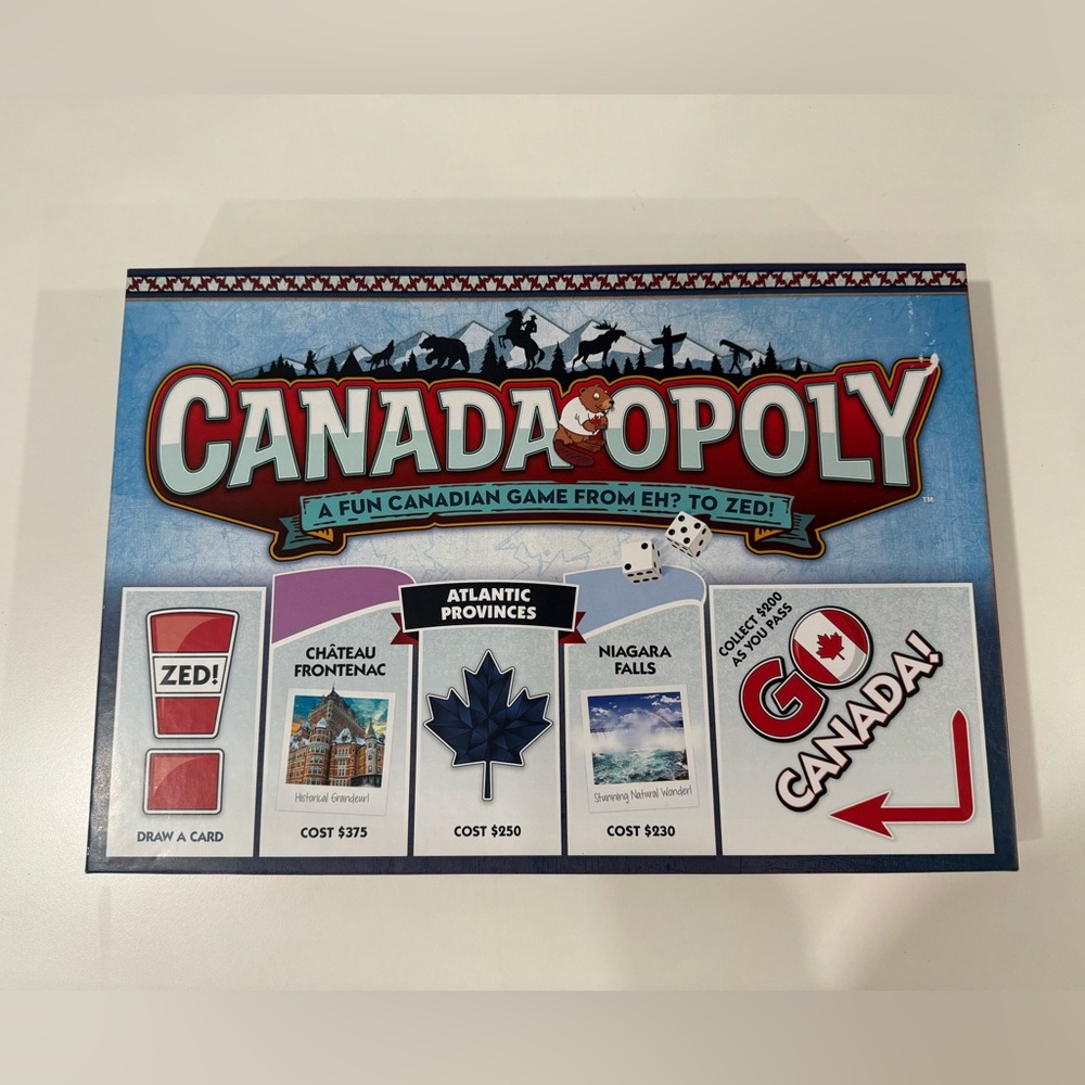 Canadaopoly Canadian Board Game - Red and Blue